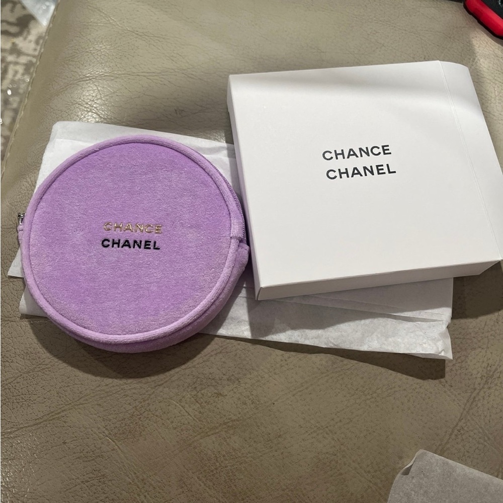 Chanel chance purple round coin pouch